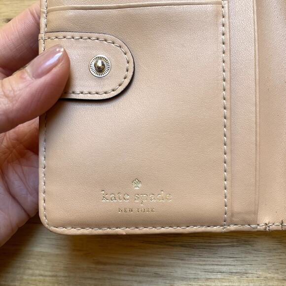 Kate Spade New York Wellesley Cara Rose Gold Metallic Leather Zippered Wallet - Picture 7 of 7